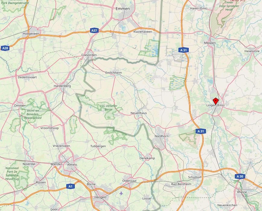 Routebeschrijving op kaarten Stad Lingen (Ems)